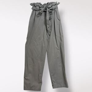 Cartonnier Anthropologie Tie Waist Paperbag Pants Size XS Gray Pockets‎ Stretch
